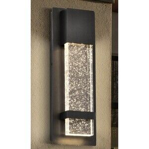 New Home Decorators Bubble Glass LED Black Exterior Wall Lantern 1003 934 548